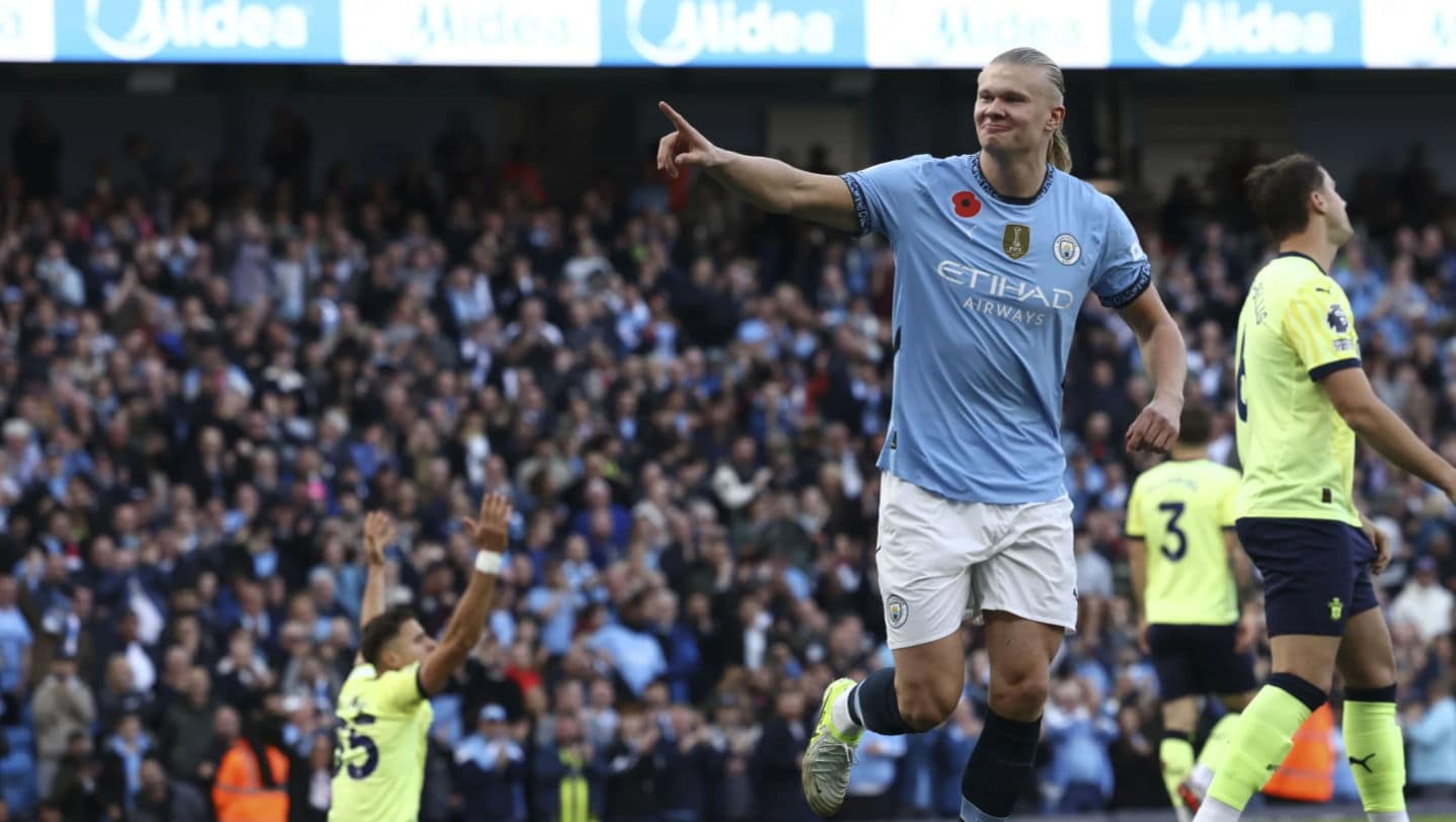 Erling Haaland sends Manchester City FC to the top of the English Premier League