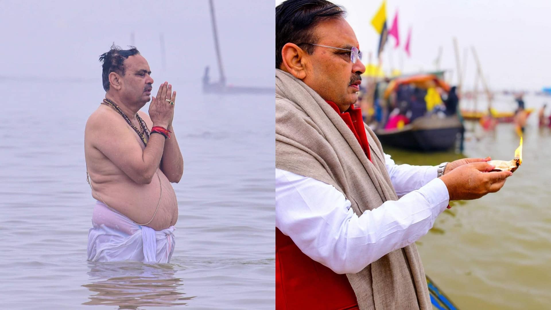 Rajasthan CM Bhajan Lal Sharma Takes Holy Dip at Sangam on 7th Day of Maha Kumbh