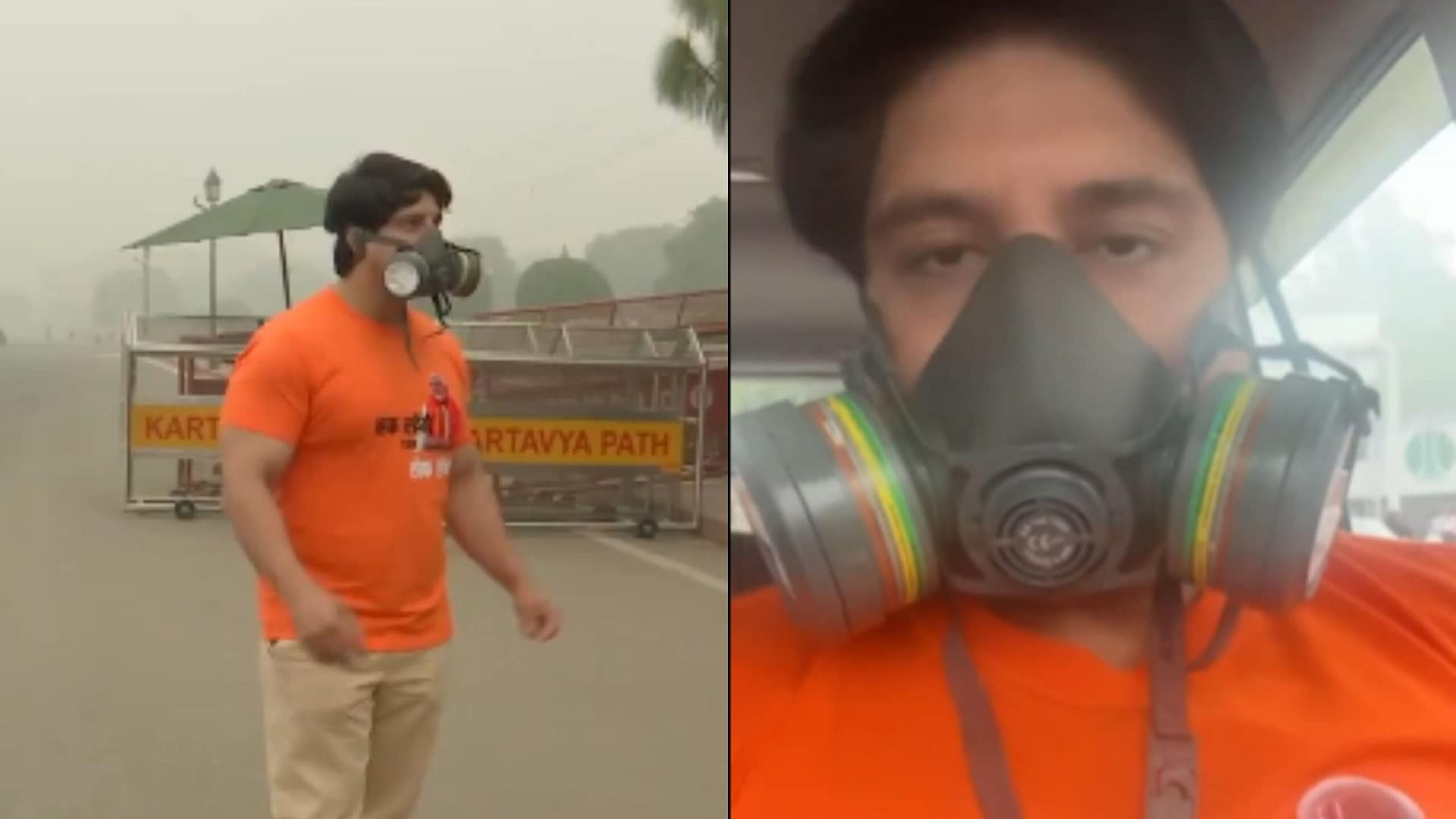Shehzad Poonawalla Wears Breathing Gas Mask In Protest As Smog Cloaks Delhi | WATCH