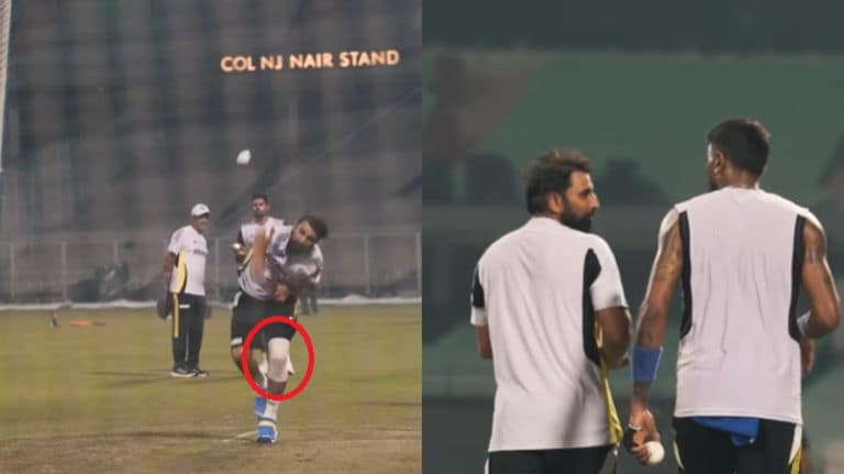 Hardik Pandya Walks Up To Injury-Ridden Mohammed Shami In Team India’s Training Session, Star Pacer’s Fitness Under Scanner